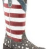 Roper Womens Brown Multi Leather American Star Flag Cowboy Boots -ROPER Shop 0902109143052