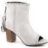 Roper Womens White Leather Betsy Open Toe Ankle Boots -ROPER Shop 0902109463070