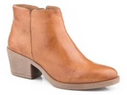 Roper Womens Tan Leather Cassandra Ankle Boots