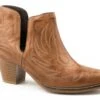 Roper Womens Tan Leather Rowdy Bootie Ankle Boots -ROPER Shop 0902109812596