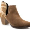 Roper Womens Tan Leather Rowdy Hair On Hide Ankle Boots