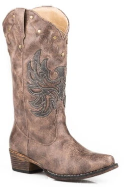 Roper Womens Brown Faux Leather Amelia Tall 12In Cowboy Boots