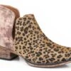 Roper Womens Tan Faux Leather Ava Leopard Hair Ankle Boots