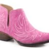 Roper Womens Pink Faux Leather Ava Western Ankle Boots -ROPER Shop 0902115673043