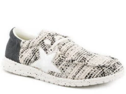 Roper Womens Black/White Fabric Hang Loose Oxford Shoes