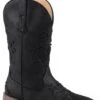 Roper Womens Black Faux Leather Kennedy Glitter Cowboy Boots