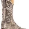 Roper Womens Vintage Brown Leather Desert Rose Cowboy Boots -ROPER Shop 0902192011723