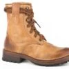 Stetson Womens Tan Leather August 7In Combat Ankle Boots -ROPER Shop 1202141100163