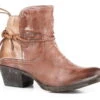Stetson Womens Brown Leather Vintage Shorty Ankle Boots -ROPER Shop 1202151091129