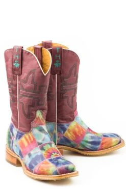 Tin Haul Womens Multi-Color Leather Trippy Check Cowboy Boots -ROPER Shop 1402100771404c