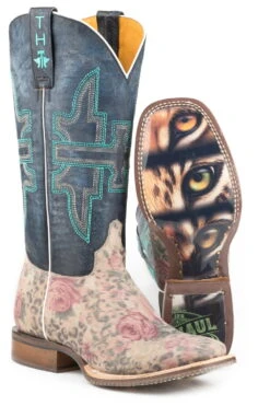 Tin Haul Womens Multi-Color Leather Wild Flower Floral Cowboy Boots
