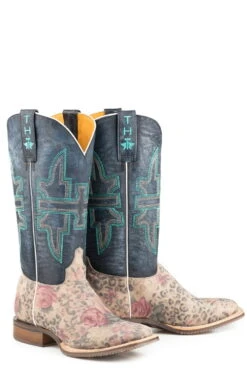 Tin Haul Womens Multi-Color Leather Wild Flower Floral Cowboy Boots -ROPER Shop 1402100771426c