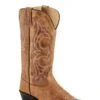 Old West Tan Womens Leather 12in Cowboy Boots