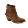 Old West Tan Womens Leather Zipper Ankle Boots -ROPER Shop 18160