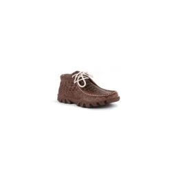 Ferrini Ladies Brown Leather Belly Print Rogue Moccasin Oxfords -ROPER Shop 63722 10 PrintRogue Brown ThreeFourths