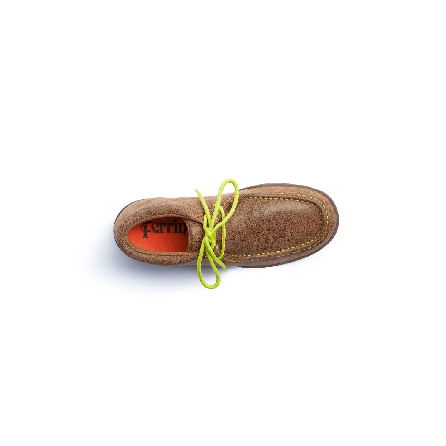 Ferrini Ladies Mocha/Lime Leather Rogue Moccasin Oxfords 6 Ferrini Ladies Mocha/Lime Leather Rogue Moccasin Oxfords - Image 6