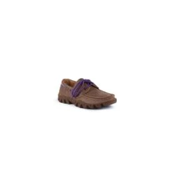 Ferrini Ladies Mocha/Purple Leather Shoes Cowhide Loafers -ROPER Shop 65322 48 Loafer Mocha Purple ThreeFourths