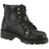 AdTec Womens Black 6in Lace Zipper Boot Leather Motorcycle -ROPER Shop 8143