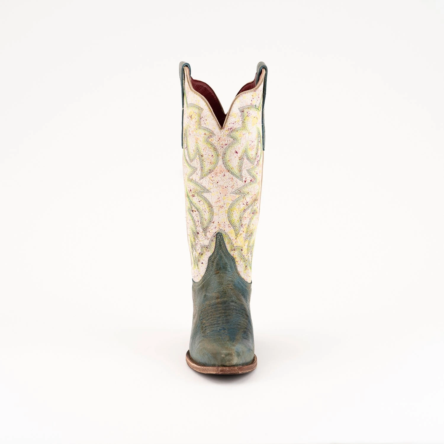 Ferrini Womens Teal Leather Candy V-Toe 13in Cowboy Boots 3 Ferrini Womens Teal Leather Candy V-Toe 13in Cowboy Boots - Image 3