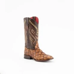 Ferrini Ladies Cigar Leather Bronco S-Toe Cowboy Boots -ROPER Shop 93393 61 Bronco Cigar S Toe ThreeFourths
