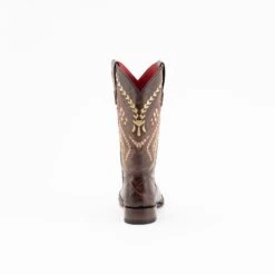 Ferrini Ladies Chocolate Leather Jesse S-Toe Cowboy Boots 9 Ferrini Ladies Chocolate Leather Jesse S-Toe Cowboy Boots -ROPER Shop 93593 09 Jesse Choc S Toe Rear