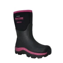 Dryshod Womens Arctic Storm Mid Black/Pink Neoprene Extreme-Cold Snow Boots -ROPER Shop ARS WM PN 004