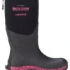 Dryshod Womens Arctic Storm Hi Black/Pink Neoprene Extreme-Cold Snow Boots