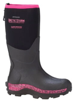 Dryshod Womens Arctic Storm Hi Black/Pink Neoprene Extreme-Cold Snow Boots -ROPER Shop ARS WH PN 003