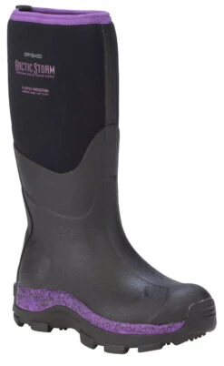 Dryshod Womens Arctic Storm Hi Black/Purple Neoprene Extreme-Cold Snow Boots -ROPER Shop ARS WH PP 004