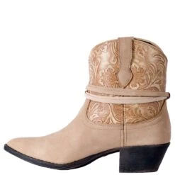 Dingo Womens Tan Valerie Tooled Cowboy Boots Faux Leather -ROPER Shop DI8951 3