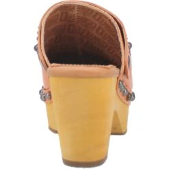 Dingo Womens Deadwood Orange Leather Studs Clogs Shoes -ROPER Shop DI917 Orange 4