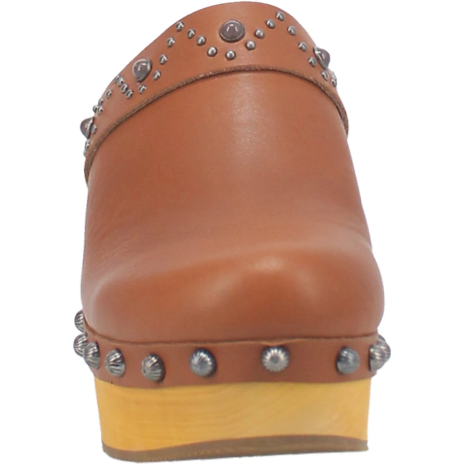 Dingo Womens Deadwood Tan Leather Studs Clogs Shoes 5 Dingo Womens Deadwood Tan Leather Studs Clogs Shoes - Image 5