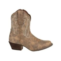 Durango Womens Driftwood Faux Leather Crush Shortie Cowboy Boots -ROPER Shop DRD0372 profile