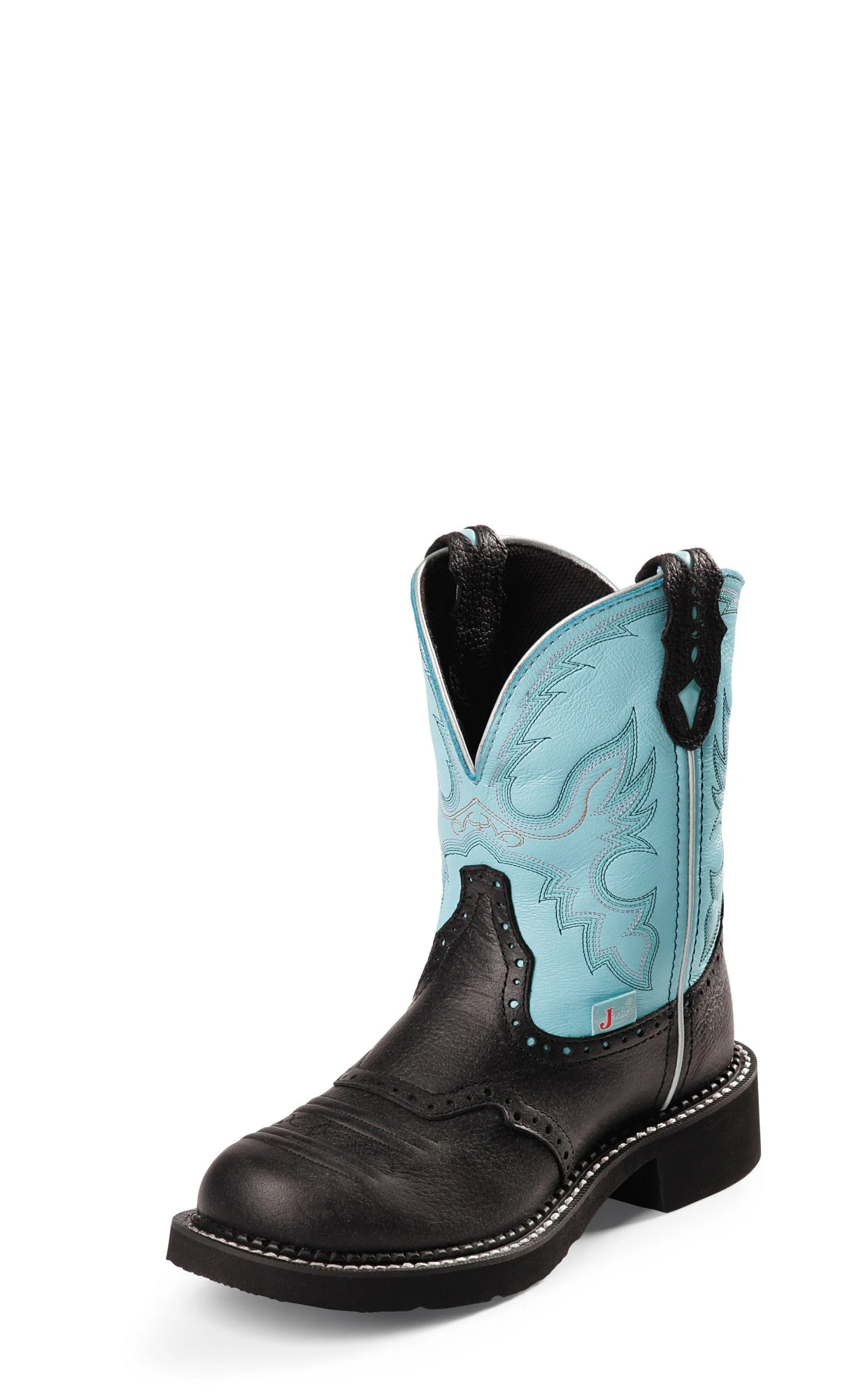 Justin Womens Aqua Blue Leather Western Boots 8in Gypsy Black 1 Justin Womens Aqua Blue Leather Western Boots 8in Gypsy Black