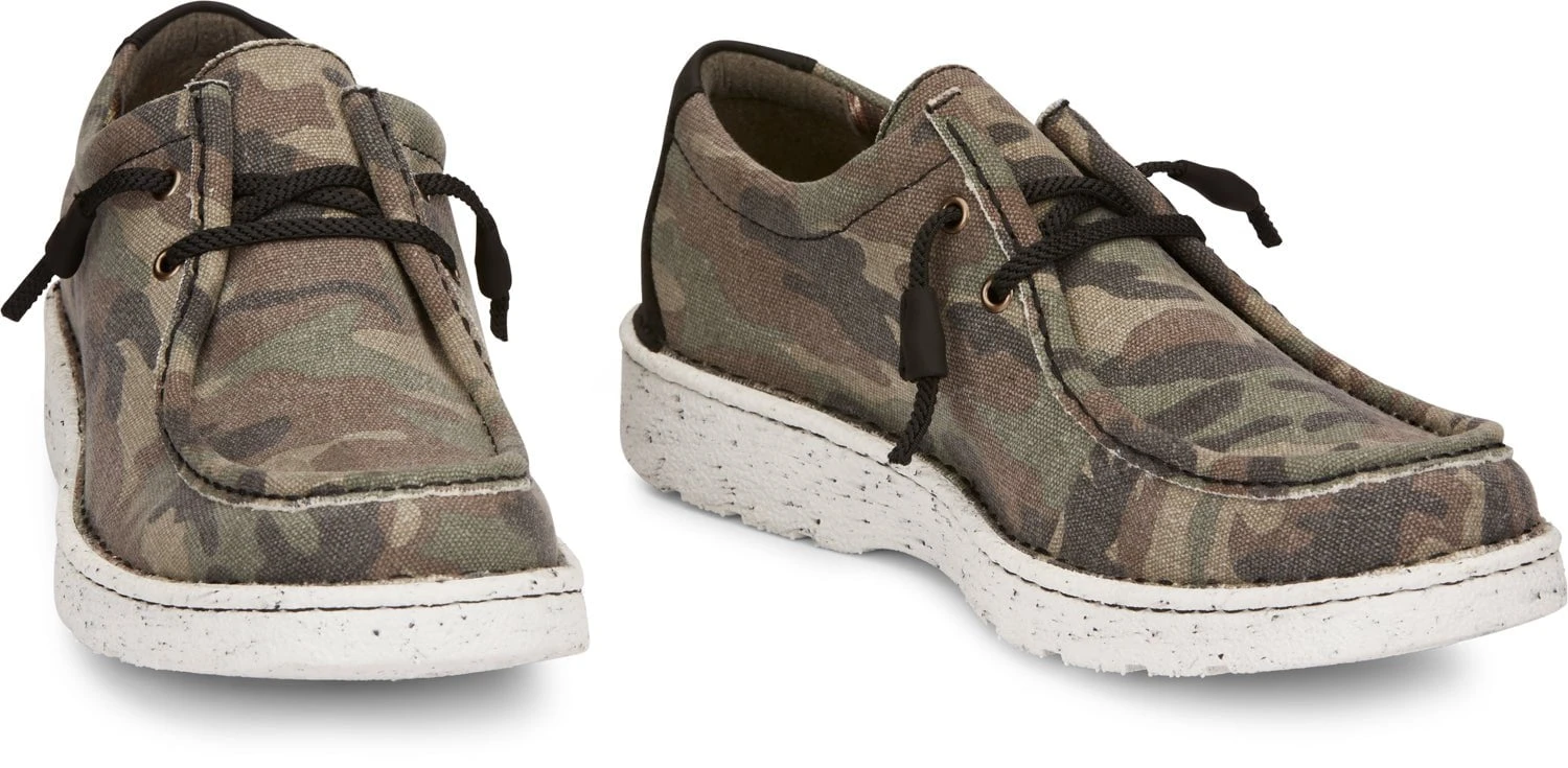 Justin Oxfords Womens Brown Camo Hazer Canvas Sneaker Shoes 2 Justin Oxfords Womens Brown Camo Hazer Canvas Sneaker Shoes - Image 2