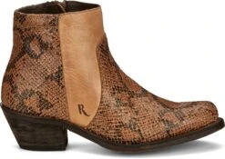 Justin 5in Zip Womens Natural Tan Nel Leather Ankle Boots -ROPER Shop JST 004 RM131