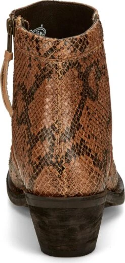 Justin 5in Zip Womens Natural Tan Nel Leather Ankle Boots -ROPER Shop JST 006 RM131 1