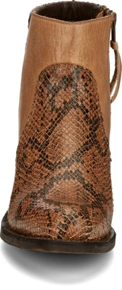 Justin 5in Zip Womens Natural Tan Nel Leather Ankle Boots -ROPER Shop JST 008 RM131