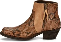 Justin 5in Zip Womens Natural Tan Nel Leather Ankle Boots -ROPER Shop JST 009 RM131