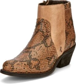 Justin 5in Zip Womens Natural Tan Nel Leather Ankle Boots -ROPER Shop JST 023 RM131 1