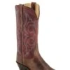 Old West Red/Brown Womens Leather Fashion 12in Cowboy Boots