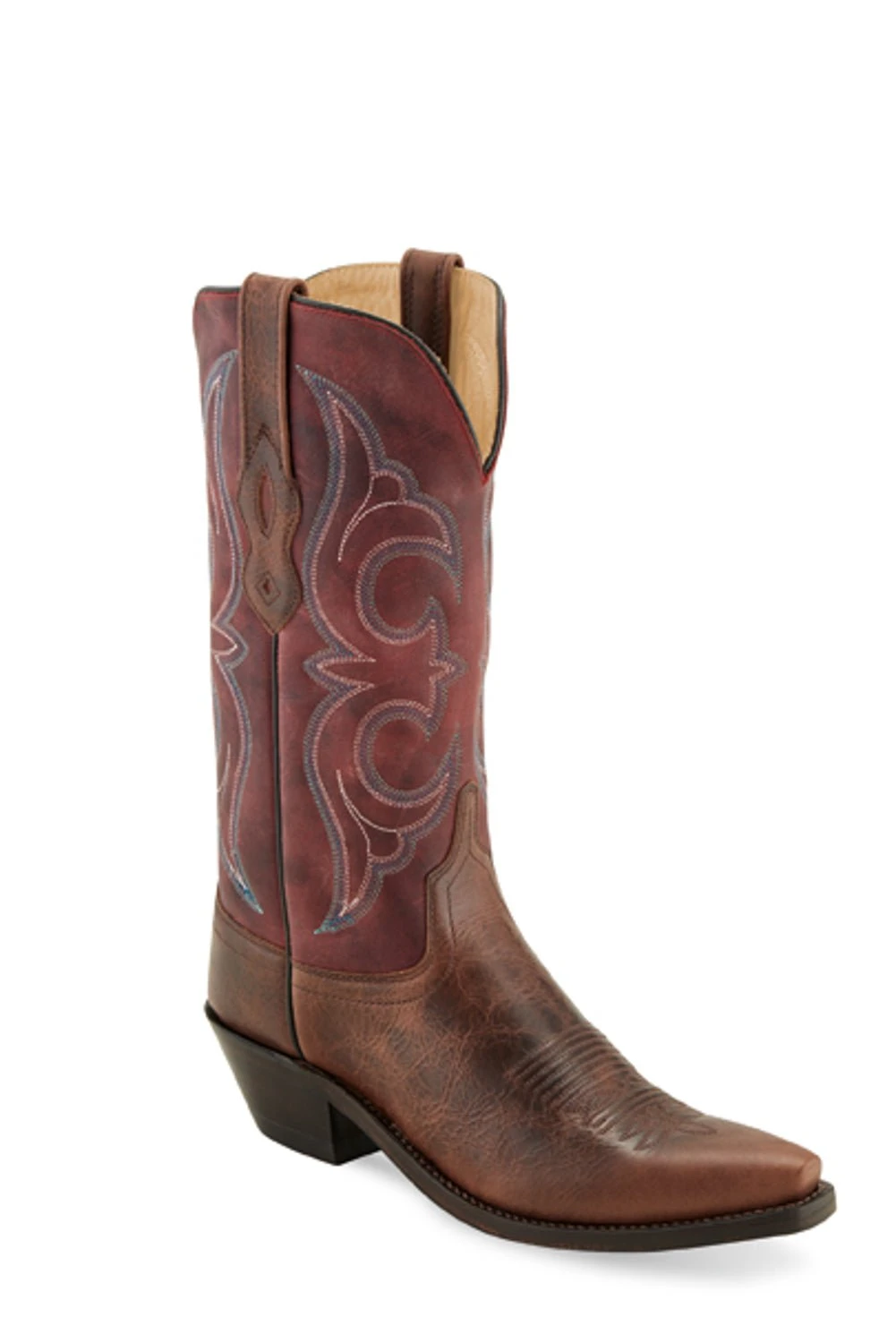 Old West Red/Brown Womens Leather Fashion 12in Cowboy Boots 1 Old West Red/Brown Womens Leather Fashion 12in Cowboy Boots