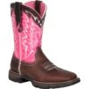 Durango Womens Pink Leather Breast Cancer Western Cowboy Boots -ROPER Shop RD3557 square