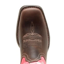 Durango Womens Pink Leather Breast Cancer Western Cowboy Boots -ROPER Shop RD3557 birdseye square