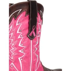 Durango Womens Pink Leather Breast Cancer Western Cowboy Boots -ROPER Shop RD3557 detail square