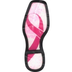 Durango Womens Pink Leather Breast Cancer Western Cowboy Boots -ROPER Shop RD3557 outsole square