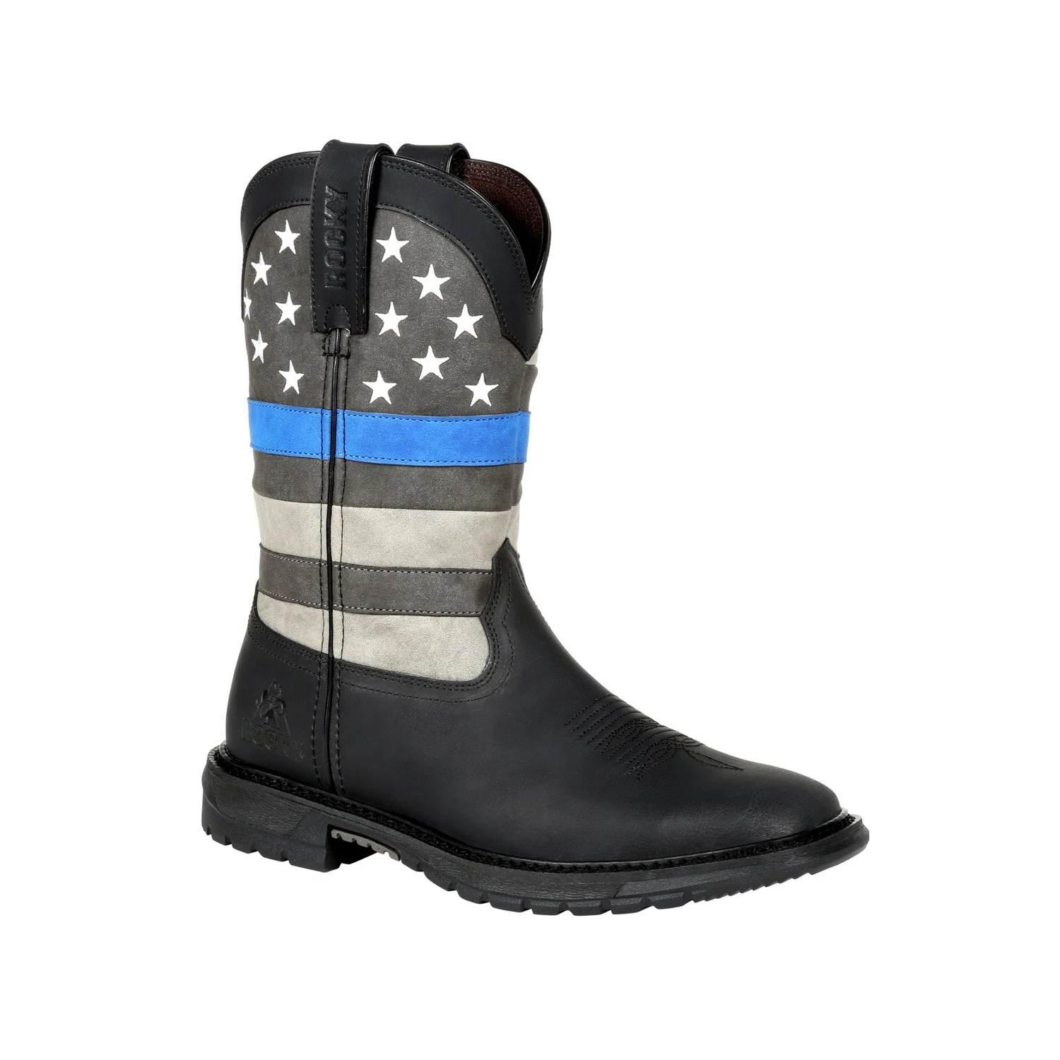 Rocky Boots Rocky Womens Black Leather Blue Line Western Cowboy Boots 1 Rocky Boots Rocky Womens Black Leather Blue Line Western Cowboy Boots