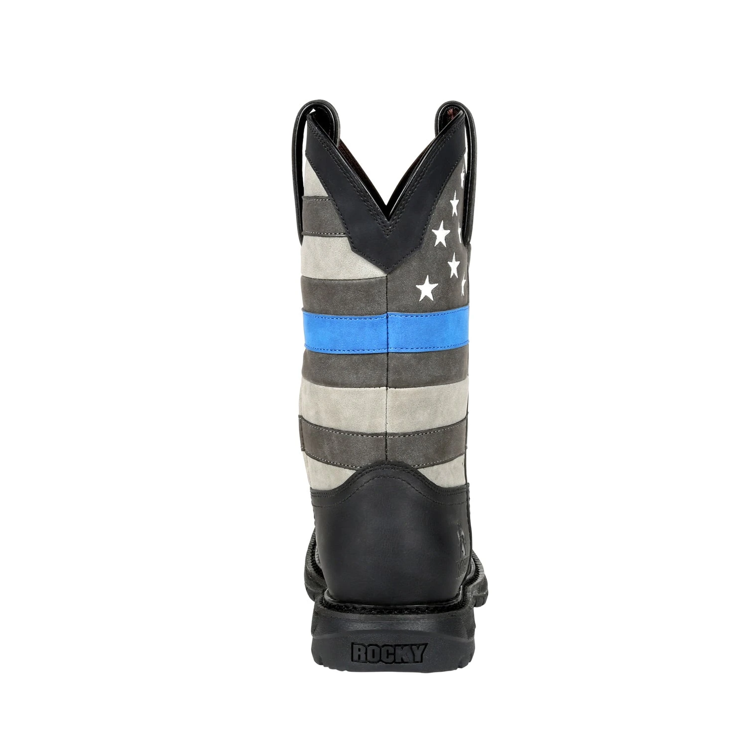 Rocky Boots Rocky Womens Black Leather Blue Line Western Cowboy Boots 2 Rocky Boots Rocky Womens Black Leather Blue Line Western Cowboy Boots - Image 2