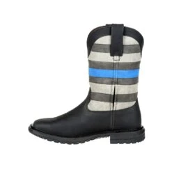 Rocky Boots Rocky Womens Black Leather Blue Line Western Cowboy Boots 9 Rocky Boots Rocky Womens Black Leather Blue Line Western Cowboy Boots -ROPER Shop RKD0080 instep profile